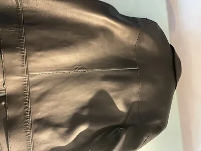 Buy Emporio Armani Men's Black Leather Jacket XL • 125£