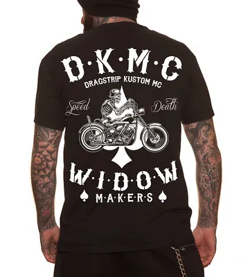 Buy Dragstrip Clothing Widow Makers MC T`shirt 13 Hot Rod Skeleton Biker T`shirt • 25£