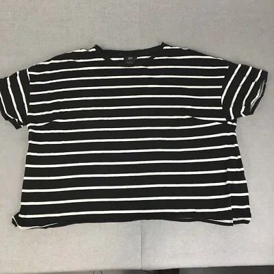 Buy CCX By City Chic Womens T-Shirt Size L Black Striped Short Sleeve Top • 8.76£
