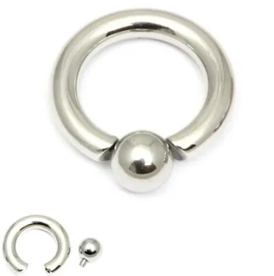 Buy Large Size Heavy Steel Bcr Screw In Ball Closure Rings Pa Nipple Ear 4mm - 12mm • 11.50£