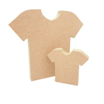 Buy Freestanding Football T-shirt Shape MDF Wooden Craft Blank 18mm Wood Diy Kit  • 3.50£