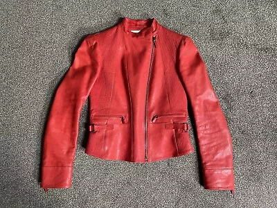 Buy Vanessa Bruno Leather Biker Jacket Size 8 • 49.99£