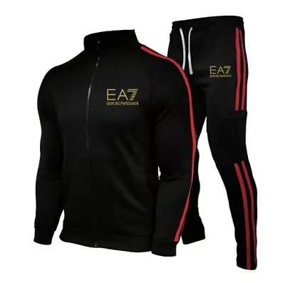 Buy 2pcs Mens Jacket Pants Sets Tracksuit Hoodie Jogger Trend Coat Casual Sweatshirt • 28.89£
