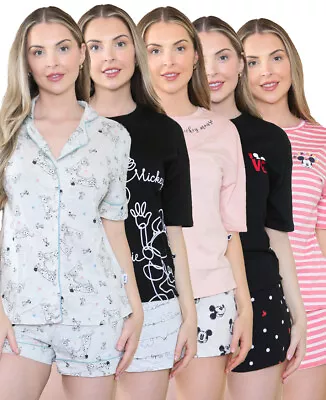 Buy Womens Ex M&S Disney Pyjamas PJ Top Shorts Set Loungewear Cotton Size 6-20 • 9.99£