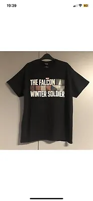 Buy Marvel Falcon & Winter Soldier Logo T Shirt Size L Large FREE POSTAGE • 4.99£