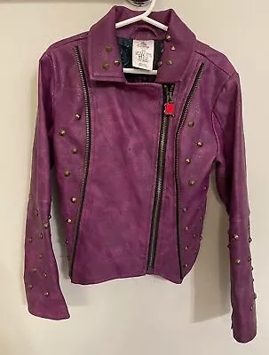 Buy Disney Store Descendants Maleficent “Mal” Faux Leather Purple Little Girl Jacket • 23.13£