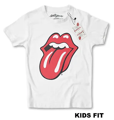 Buy Rolling Stones T Shirt Official Classic Tongue Boys Girls Rock Band Logo WHT NEW • 12.75£