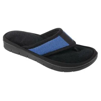 Buy ISOTONER Women's Black & Robin Blue Scout Mesh Thong House Slippers Sturdy Sole • 25.53£
