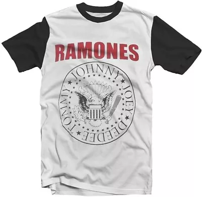 Buy Ramones Seal T-Shirt White Black Medium UNISEX Adult Logo NEW Official SLIM FIT • 14.99£