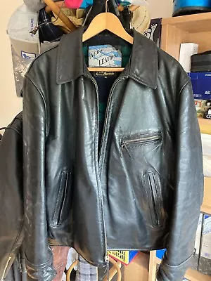 Buy Mens Aero Star Black Leather Jacket Xl Used • 400£