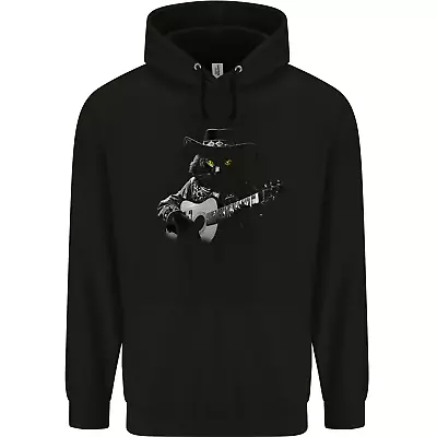 Buy Country & Western Music Cat Acoustic Guitar Mens 80% Cotton Hoodie • 19.99£