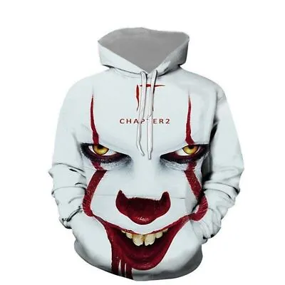 Buy Hot Sweatshirt Hoodie 3D Print Stephen King It Pennywise Horror Clown Sportswear • 26.28£