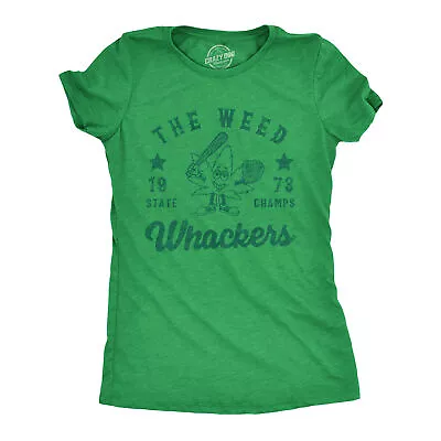 Buy Womens The Weed Whackers State Champs T Shirt Funny 420 Weed Baseball Team Tee • 12.63£