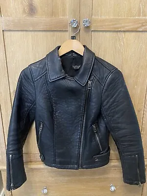 Buy Ladies Topshop Black Faux Leather Jacket Size 8 • 7£