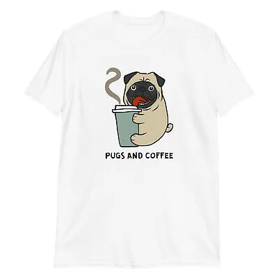 Buy Pugs And Coffee Dogs Espresso K9 Star Bucks Dutch Bro Womens Mens Unisex T Shirt • 23.05£