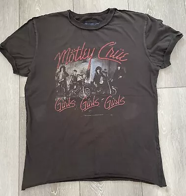 Buy Motley Crue Men's T-Shirt Girls Girls Girls Charcoal Amplified Band Tee • 15£