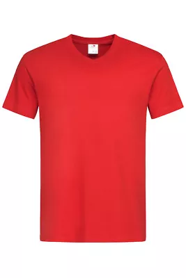 Buy Stedman Cotton V-Neck TShirt Plain Basic Short Sleeve Vee  T-Shirt Tee S-3XL • 5.75£