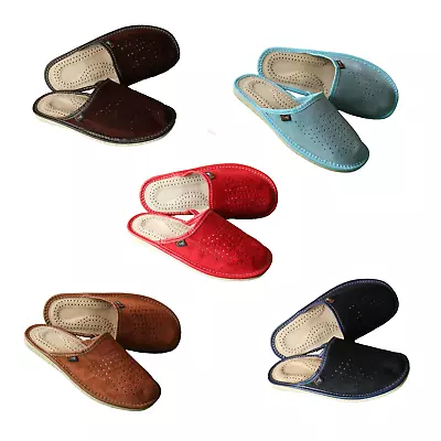 Buy Womens Slip On Slippers Size 3-8 Slider Soft Suede Leather House Shoe Lady Mule • 14.19£