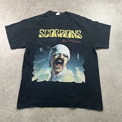 Buy Vintage Scorpions Blackout Black Album Tshirt Men’s L • 50£