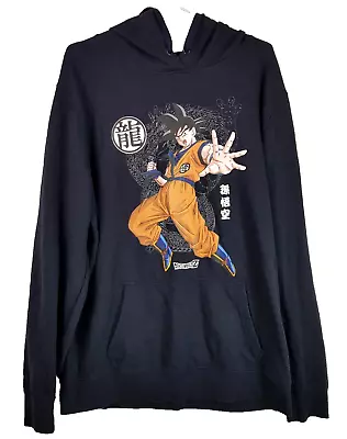 Buy Dragon Ball Z Goku Hoodie Mens XL Black Front & Back Graphic Fleece Pullover • 17.70£