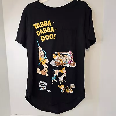 Buy Hanna Barbera The Flintstones Juniors L (11-13) Black Graphic T-shirt Cartoon • 18.33£