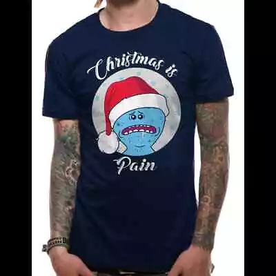 Buy Unisex T-shirt Rick And Morty Christmas Is Pain Blue Colour • 14.99£