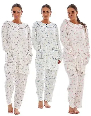 Buy Ladies Winter Pyjama Set Floral Long Sleeve Button Thermal Warm Soft Loungewear • 12.95£