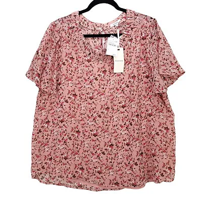 Buy Anthropologie Pleione Women XL Lined Chiffon Blouse Floral Short Bell Sleeve Top • 15.88£