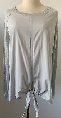 Buy WITCHERY Women's TOP Size S Grey Long Sleeved Knot Front T-shirt  • 8.77£