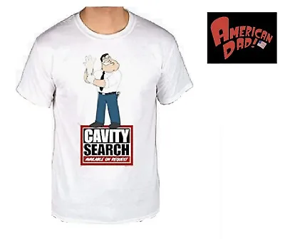 Buy American Dad Cavity Search Available On Request White T Shirt Top Size Large • 8.79£