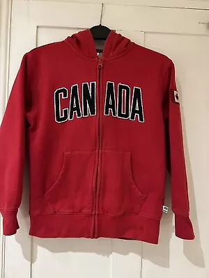 Buy Genuine Canada Olympic Red Unisex Hoodie  With Front Pocket Age7/8 Really Warm • 10£