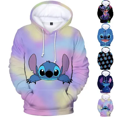 Buy Kids Boy Girl Lilo & Stitch Cartoon Print Hoodies Sweatshirt Hooded Pullover Top • 6.99£