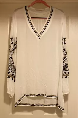 Buy Soft Surroundings Women's Tunic Blouse Embroidered Boho Long Sleeve Sz L • 28.82£