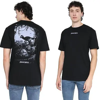 Buy Jurassic World Mens T-shirt Big Park Raptor Dinosaur Top Tee S-2XL Official • 13.99£
