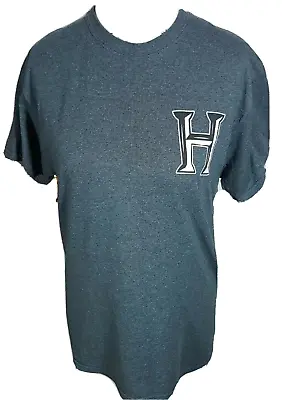 Buy Harry Potter Graphic Tee Hogwarts Crest  Logo Grey T-shirt Med • 6.95£