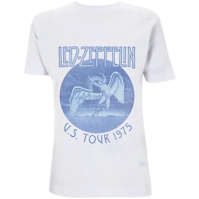 Buy Led Zeppelin T-Shirt 1975 US Tour Rock Band New White Official • 15.95£