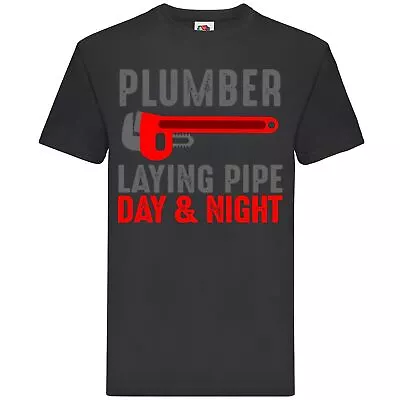Buy Plumber Laying Pipe Day And Night T-shirt • 14.99£