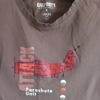 Buy Call Of Duty T-shirt Size Large Parachute Unit Brown Short Sleeve • 9.80£