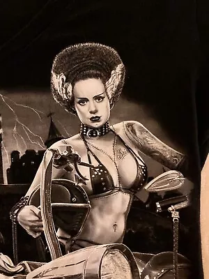 Buy Ride Or Die Chick Women’s NEW Bride Of Frankenstein And Frank On Motorcycles T • 17.95£