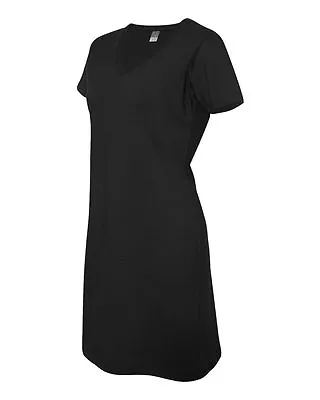Buy Ladies Short Sleeve, V-neck T-shirt Dress, Cover Up, Night Shirt, S/m L/xl 2x/3x • 24.05£