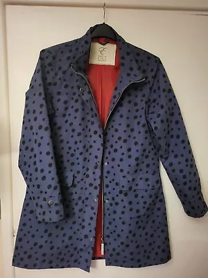 Buy ETAGE Raincoat Pokkadots Blue And Black Jacket Mac Coat Denmark Blue Black Red • 29.99£