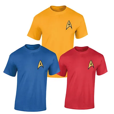 Buy Uniform T Shirt Costume Fan Captain Kirk Spock Enterprise Starfleet Star Trek • 6.99£