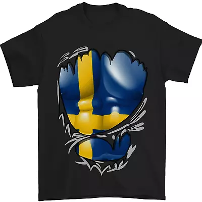 Buy Gym Swedish Flag Ripped Muscles Sweden Mens T-Shirt 100% Cotton • 7.49£
