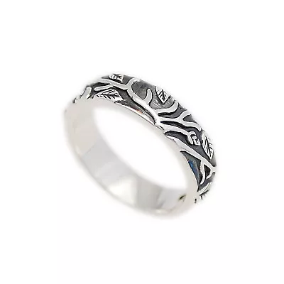 Buy LUCKY TREE 925 STERLING SILVER BAND BIKER JEWELRY GOTHIC ROCKABILLY RING Ks-r076 • 39.38£