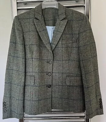Buy Rydale Green Tweed Blazer Pink Blue Red Check Size 14 100% Wool Hacking Jacket • 42.99£