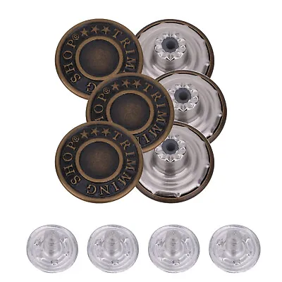 Buy 10 Hammer On Jeans Buttons 17mm Bronze Metal Finish Denim Jacket Trousers • 2.39£