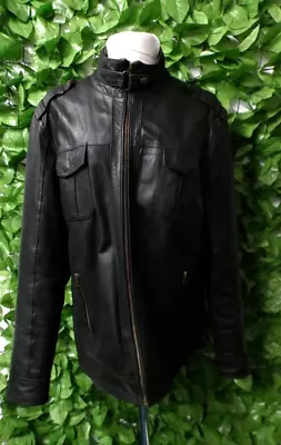 Buy Hide Park Top Grade Hide Brown Leather Jacket Coat Size L USED • 34.99£
