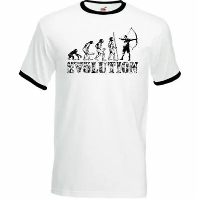 Buy Archery Evolution Mens Funny Archer's T-Shirt Long Bow Arrows Target Equipment • 9.95£