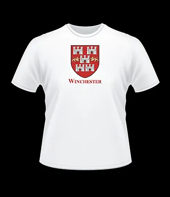 Buy Winchester Hampshire Cathedral Castle Coat Of Arms T Shirt XS S M L XL XXL XXXL • 11.99£