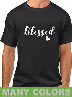 Buy Blessed T-Shirt Thanksgiving Tee Shirt Thankful Grateful Gift For Him Happy Life • 14.40£